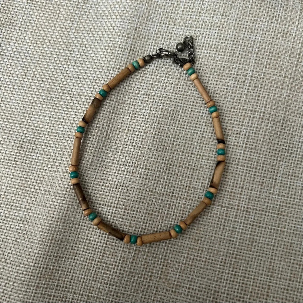 Like New Beaded‎ Brown and Turquoise Blue Beachy Bohemian Bracelet